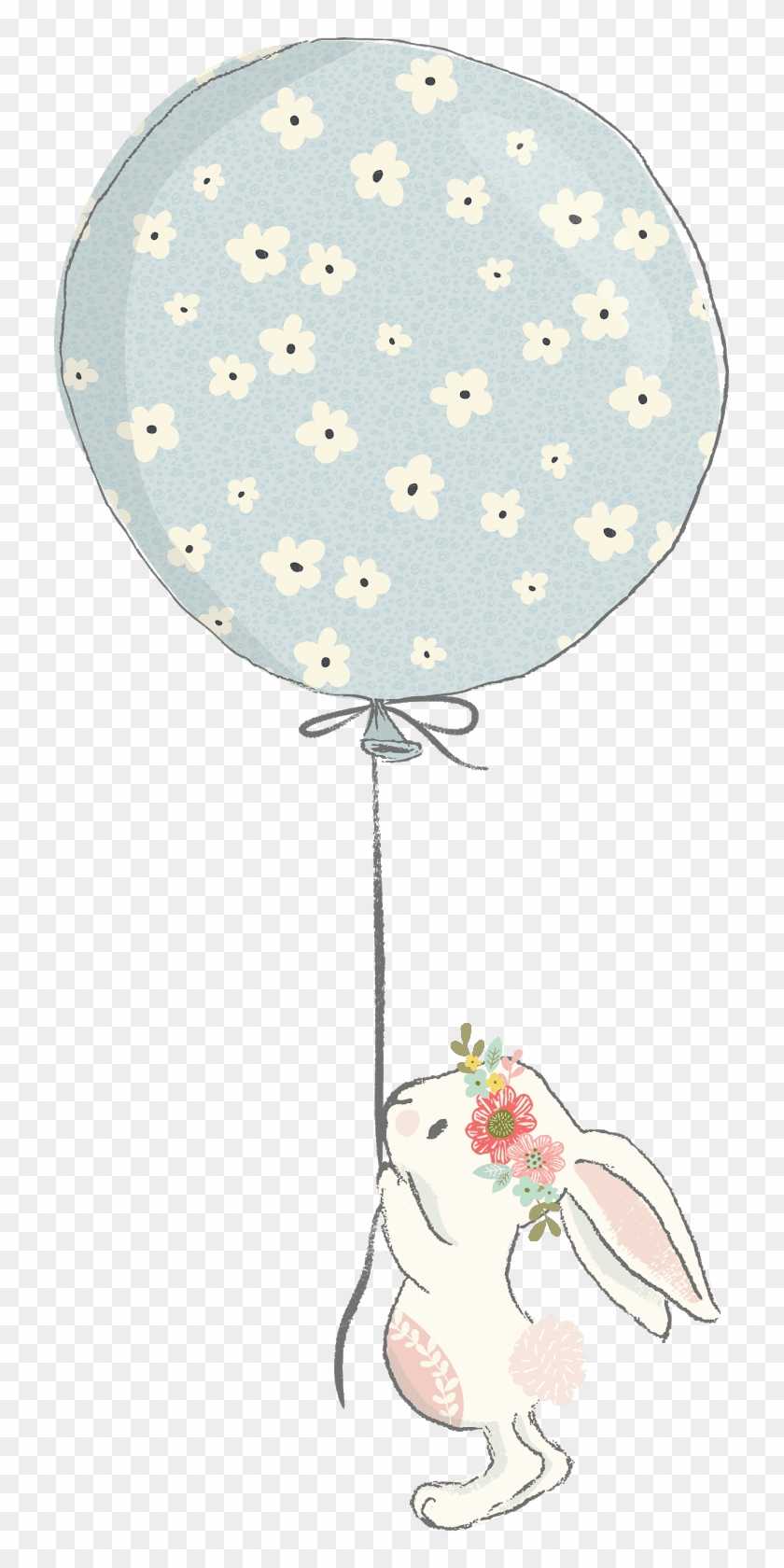 Rabbit Png Icon - Baby Bunny Holding A Balloon Clipart #3801575