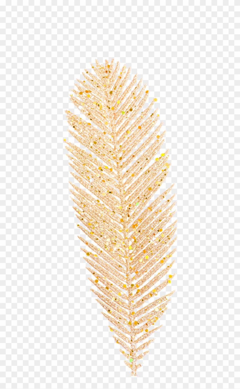 Christmas Deco Branch Golden Png Image - Gold Christmas Leaf Png Clipart #3801956