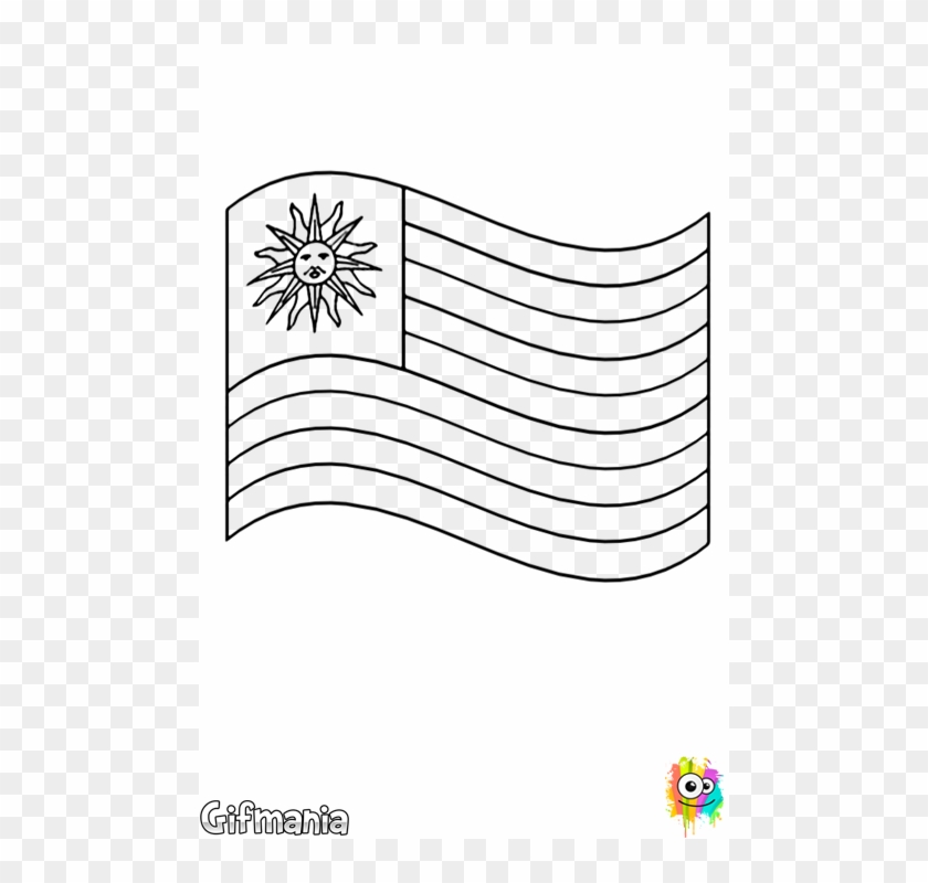 Discover The Flag Of Uruguay With This Coloring Page - Dibujo De La Bandera De Uruguay Clipart