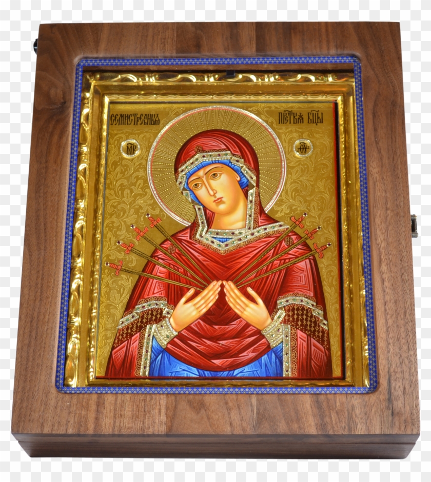 «sevenarrows» Icon Of The Mother Of God - Carving Clipart #3802211