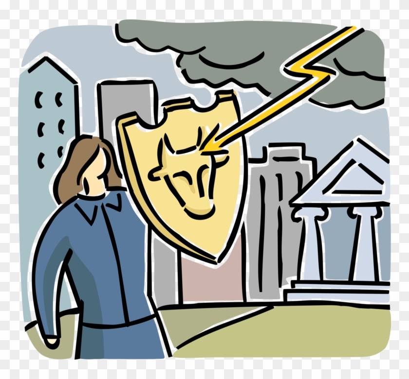 Vector Illustration Of Intrepid Businesswoman Overcomes Clipart #3803822