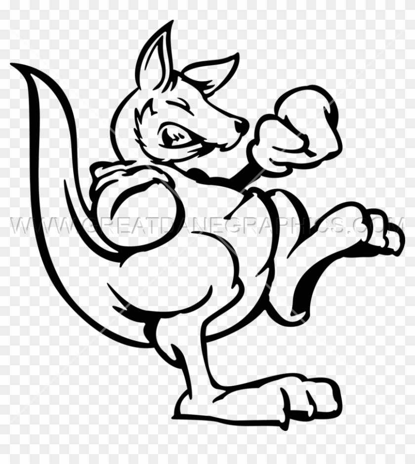 Boxing Vector Fight - Boxer Kangaroo Drawing Clipart #3804963