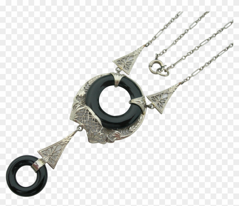 Here's An Exquisite 14k White Gold Filigree Necklace - Locket Clipart #3805192