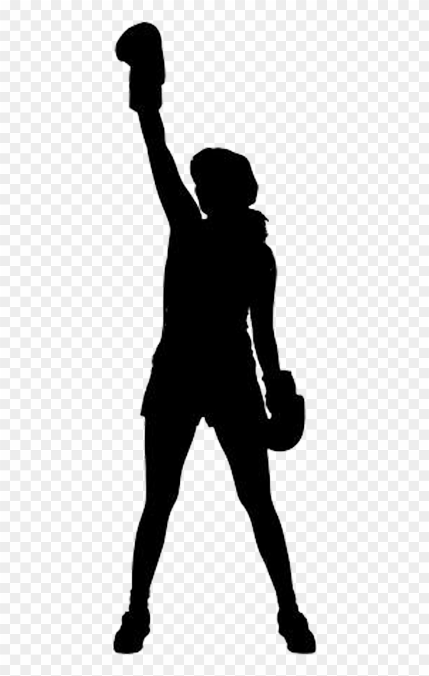 Boxing Women Empowerment - Silhouette Clipart
