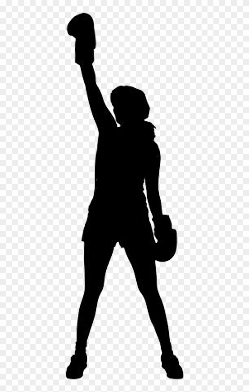 Boxing Women Empowerment - Silhouette Clipart #3805247
