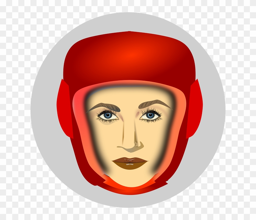 Woman, Boxer, Fighter, Boxing, Kung Fu, Fight, Hero - Girl In Boxing Helmet Clipart #3805271