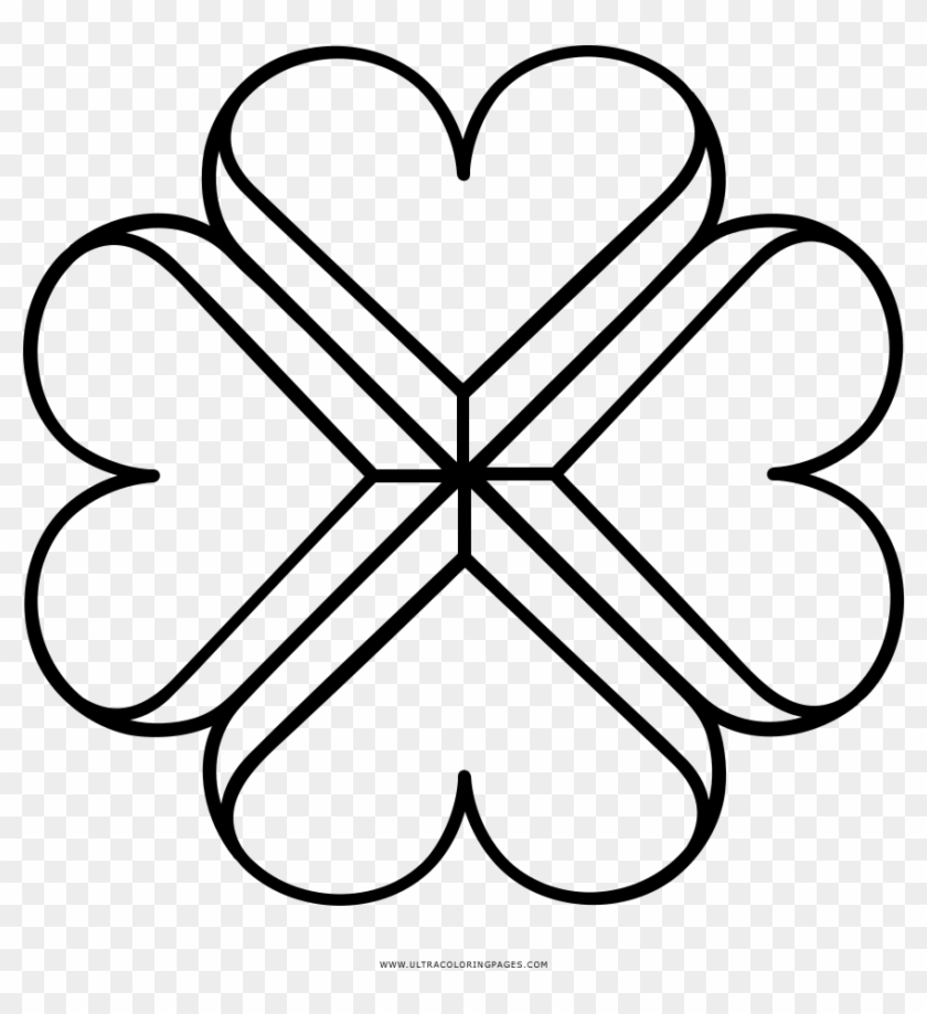 Four-leaf Clover Coloring Page - 2015 창작 산실 Clipart #3805467