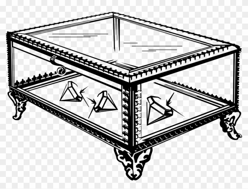 Table Glass Diamond Exhibition Gift Box Surprise - Coffee Table Clipart #3806275