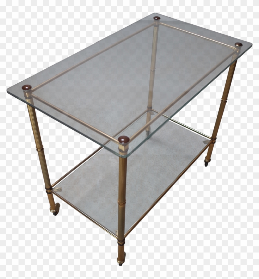 Brass And Glass Bar Cart - Coffee Table Clipart #3806495
