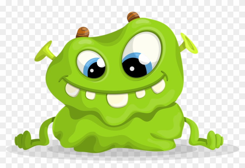 Green Monster Vector Character - Green Monster Cartoon Characters Clipart #3806694