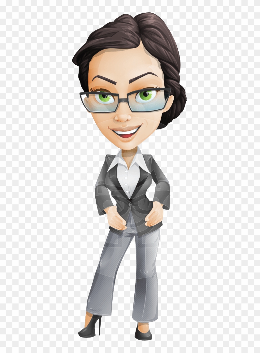 Stylish Woman Cartoon - Female Office Worker Clipart - Png Download