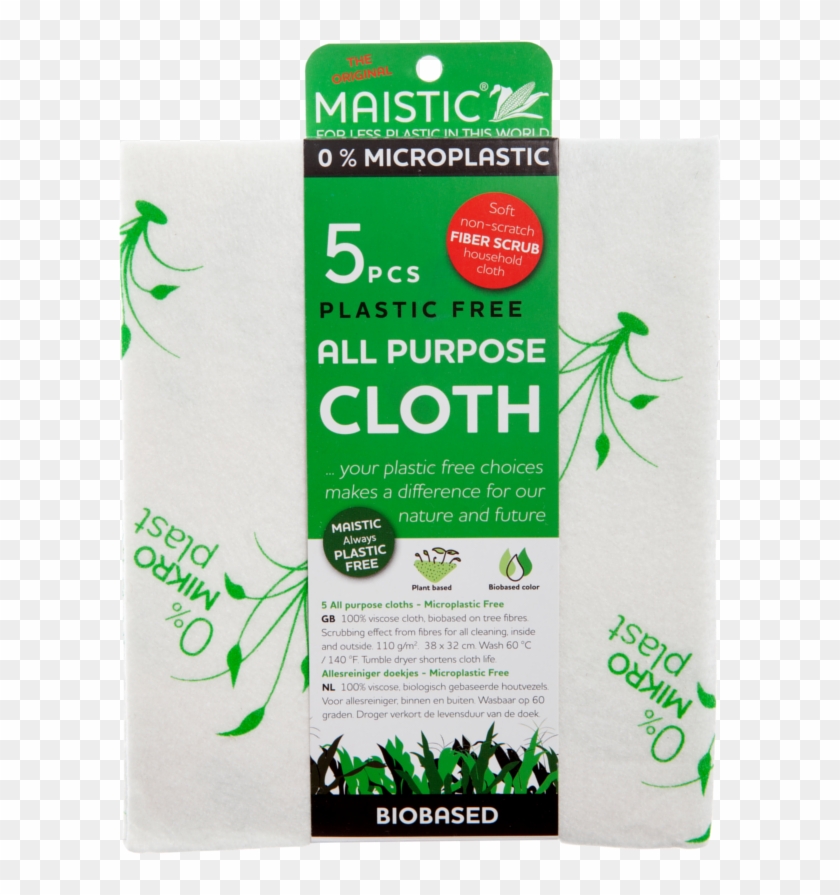 A Pack Of White Cloths With Green Plant Print Packaged - Floorcloth Clipart #3806838
