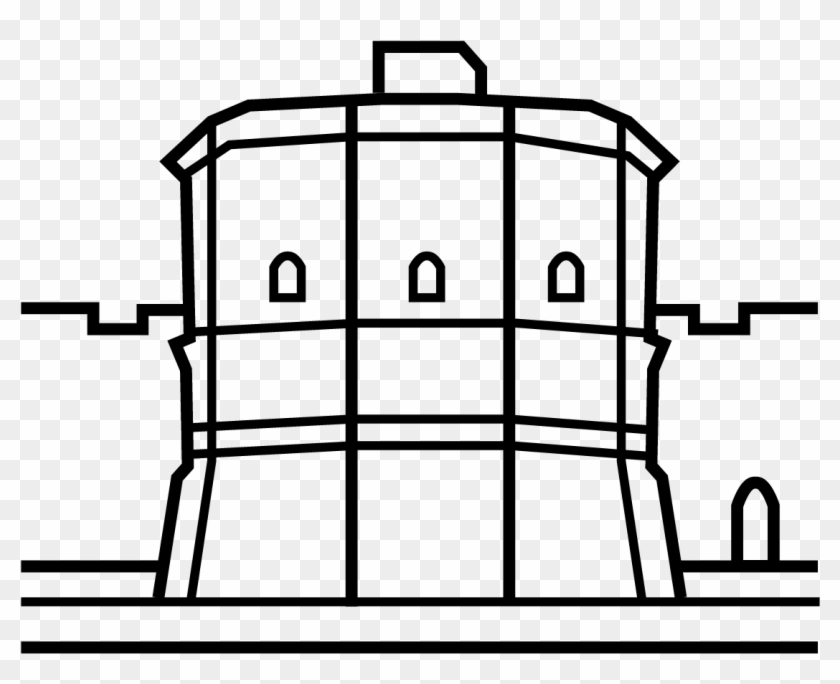 Fort Michelangelo - Line Art Clipart