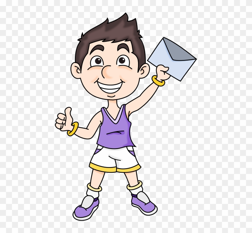 Free Clipart - Child With Mail Clip Art - Png Download