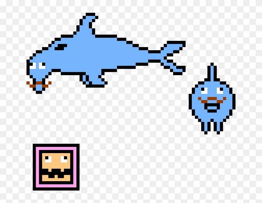 Pink Sheep & Hummie Dolphin - Pixel Art Controller Clipart #3810031