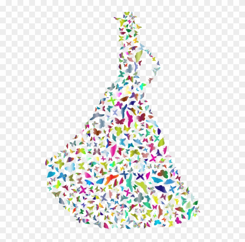 Dress Christmas Tree Party Silhouette Woman Clipart #3811119