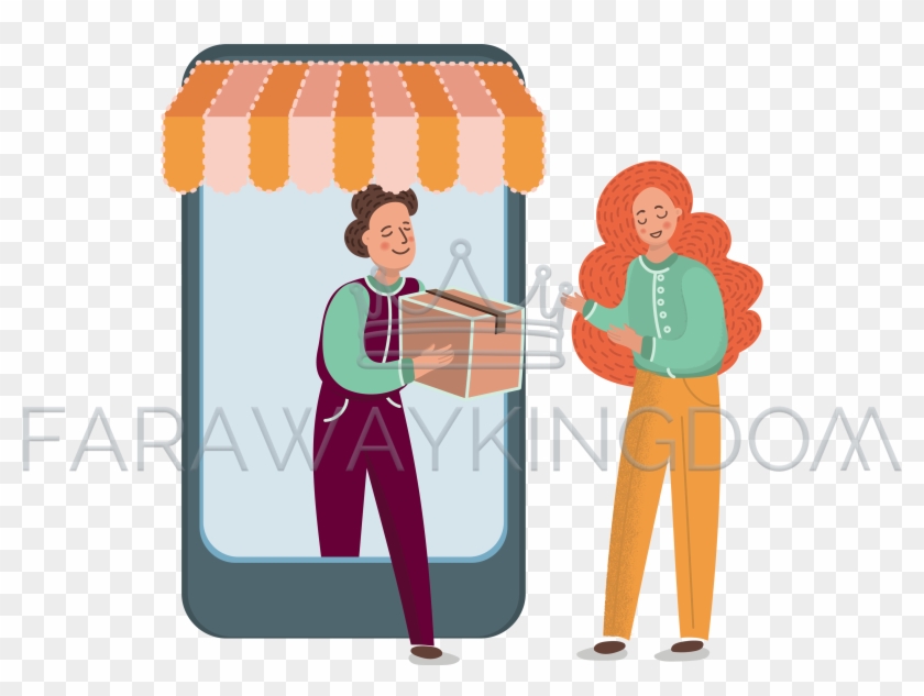 Internet Sale Flat Market Business Vector Illustration - Business Clipart
