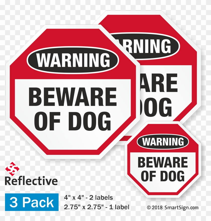Beware Of Dog Warning Label Set - Warning Clipart #3811434