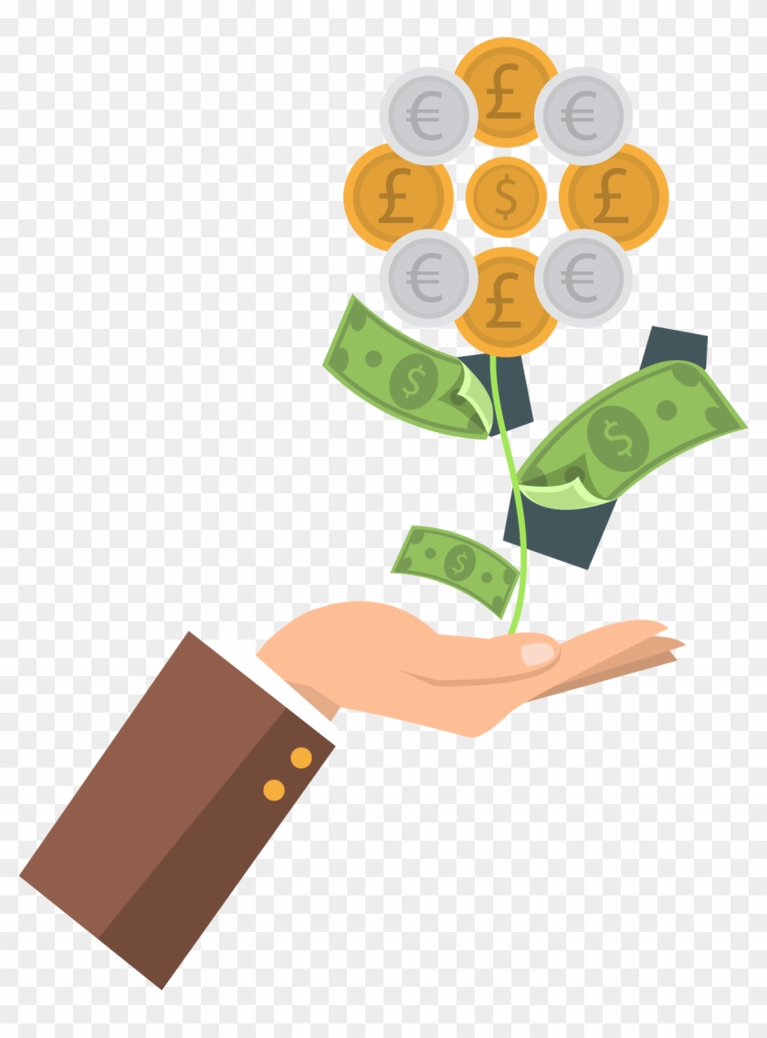 Service Business Money Hand Vector Gold Bank Clipart - Vector Graphics - Png Download