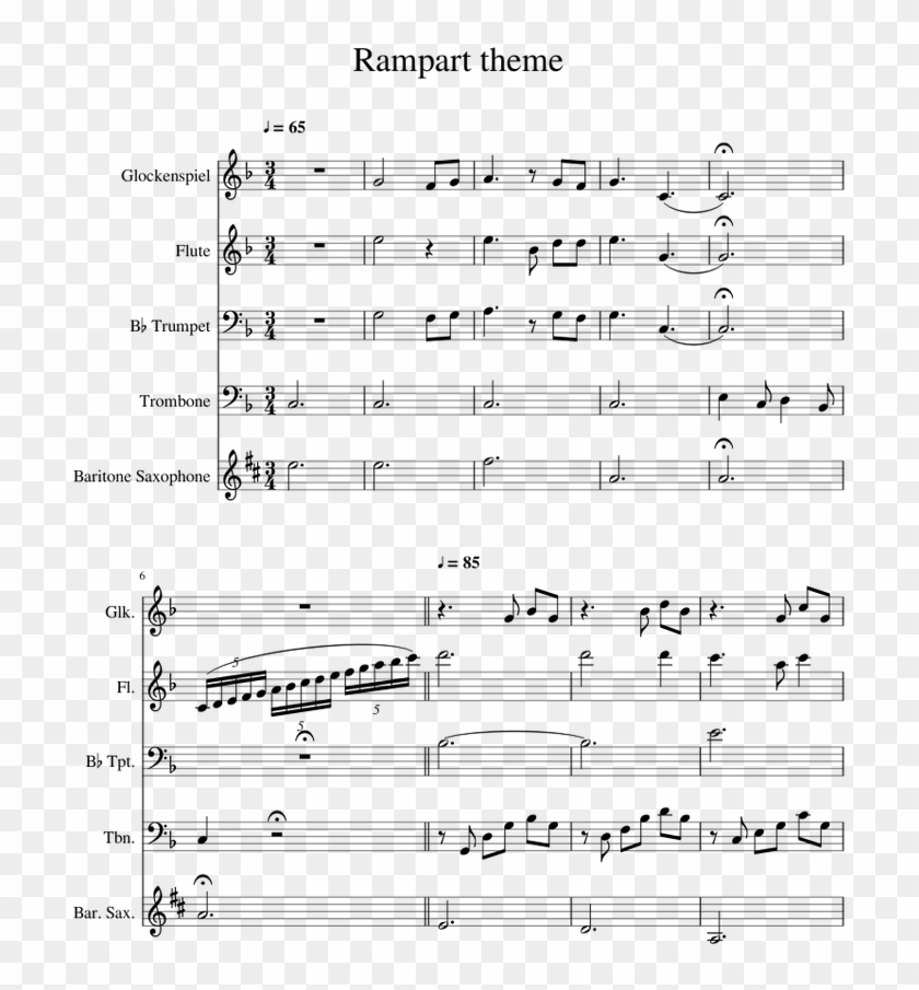 Rampart Theme Icon Concert - Come On Eileen Flute Sheet Clipart