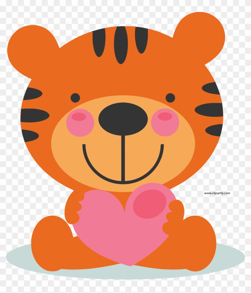 Large Cute Valentine Tigger Clipart Png Image Download - Cute Tiger Face Clipart Transparent Png #3812797