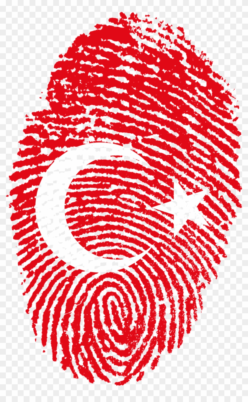 Travel, Turkey Flag Fingerprint Country Pride Iden - Turkey Flag Fingerprint Clipart