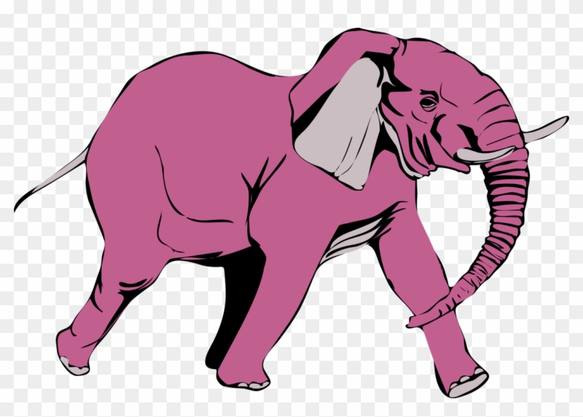 African Bush Elephant Seeing Pink Elephants Indian - Pink Elephant Png Clipart #3813961