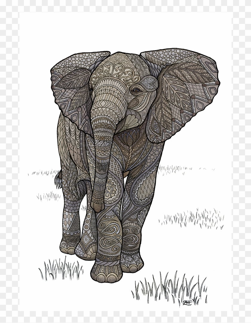 Drawing Elephants Pen - Indian Elephant Clipart #3813991