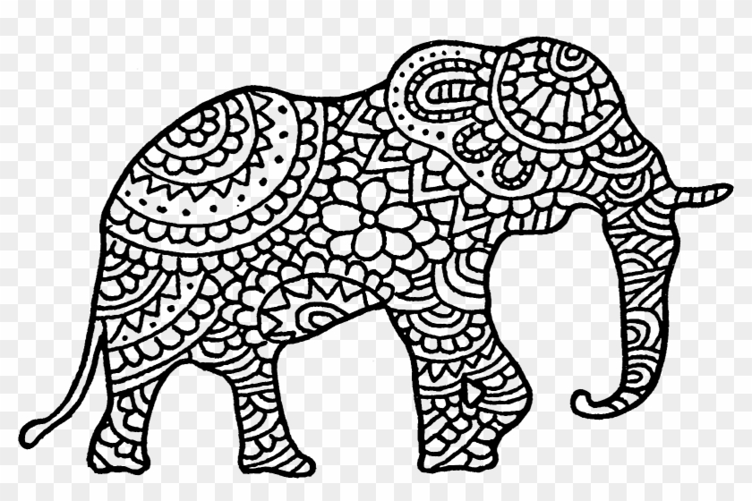 Clipart Elephant Bohemian - Indian Elephant - Png Download #3814065