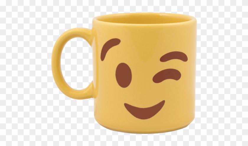 Caneca Divertida - Emoji Piscando - Coffee Cup Clipart
