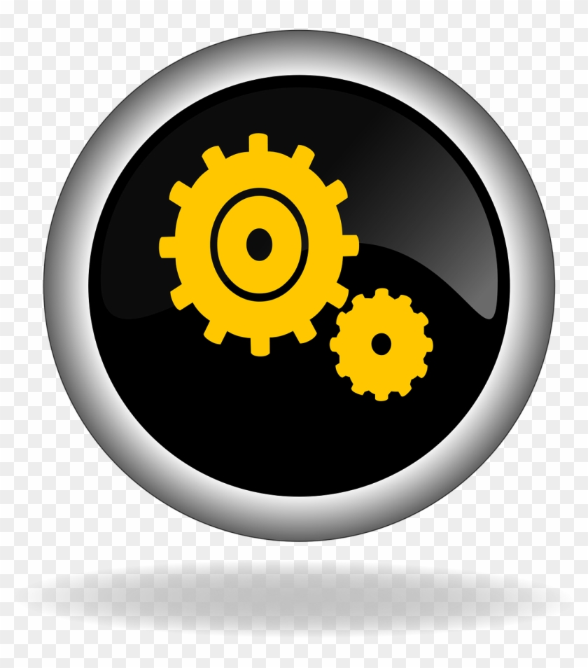 Gears Button Icon Back Web Png Image - Square Energy Icon Clipart #3814781