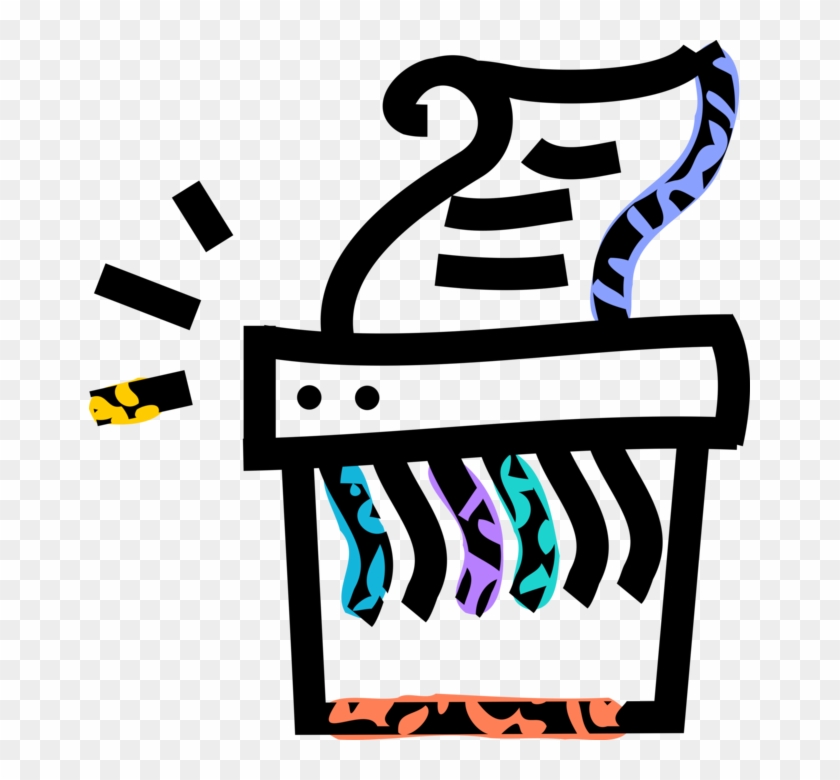 Vector Illustration Of Office Paper Shredder Destroys Clipart #3815387