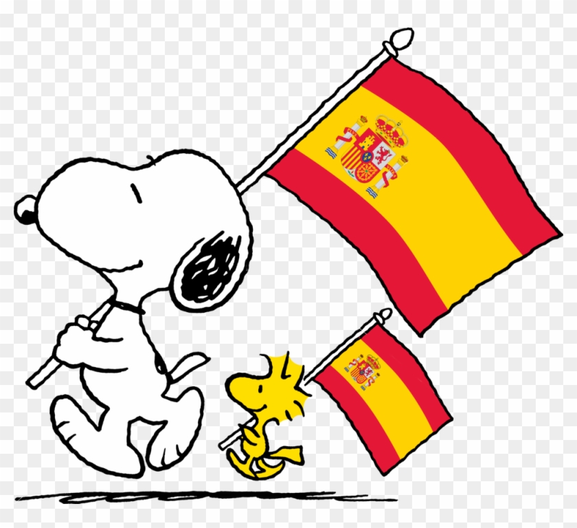 Snoopy Flags Imagenes Para Perfil, Dibujos Animados, - Snoopy Bandera España Clipart