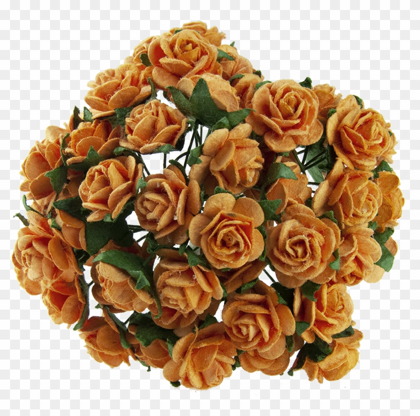 Orange Mulberry Paper Open Roses - Orange Clipart