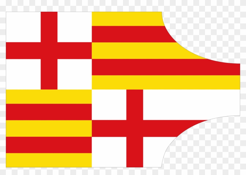 Bandera Medieval De Barcelona - Flag Of Barcelona Clipart