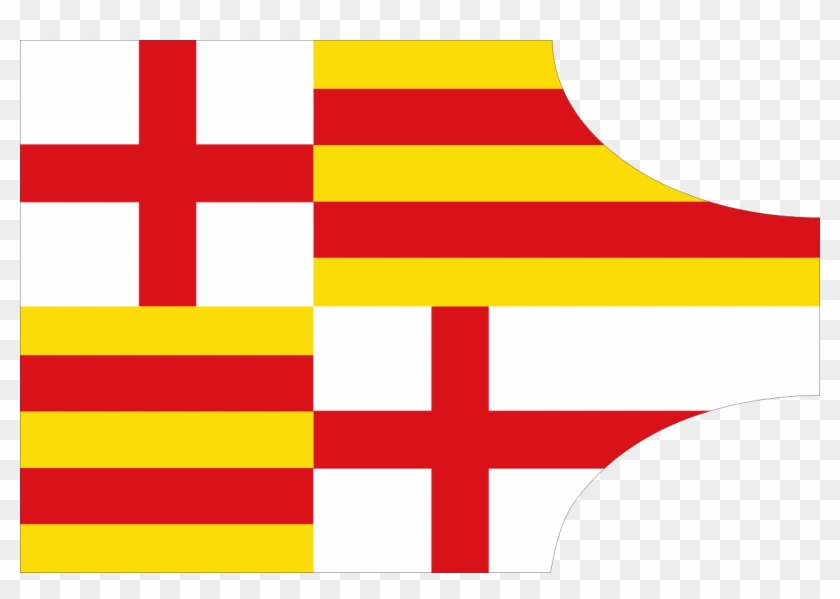 Bandera Medieval De Barcelona - Flag Of Barcelona Clipart #3815916