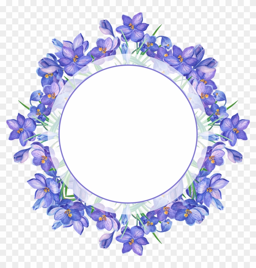 Borders For Paper, Borders And Frames, Watercolor Flowers, - Lilac Flower Garland Drawing Clipart