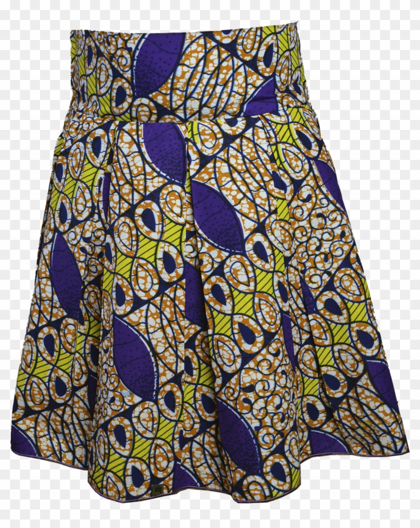Box Pleated Skirt Kipfashion African Print Skirt, African - Pattern Clipart #3816175