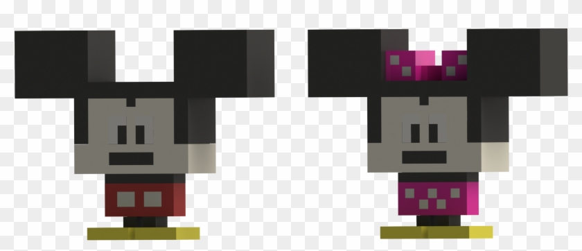 Square Mickey And Minnie Mouse - Minecraft Clipart