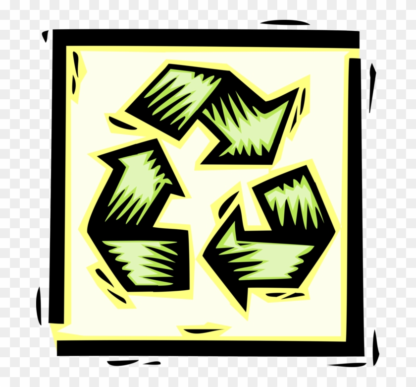 Vector Illustration Of Recycle Blue Box Receptacle Clipart