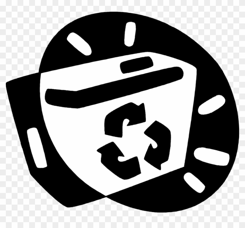 Free Stock Recycle Bin Container With Paper - Emblem Clipart