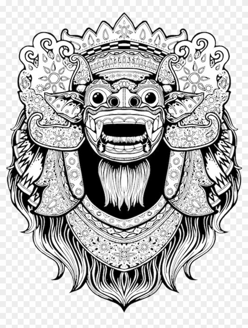 Balinese Art Bali Barong T-shirt Drawing Clipart - Barong Bali Png Transparent Png