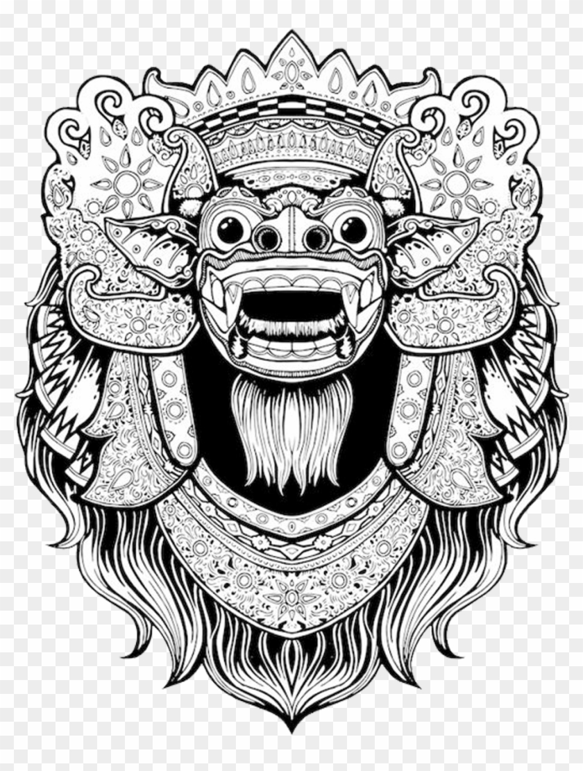 Balinese Art Bali Barong T-shirt Drawing Clipart - Barong Bali Png Transparent Png #3816893