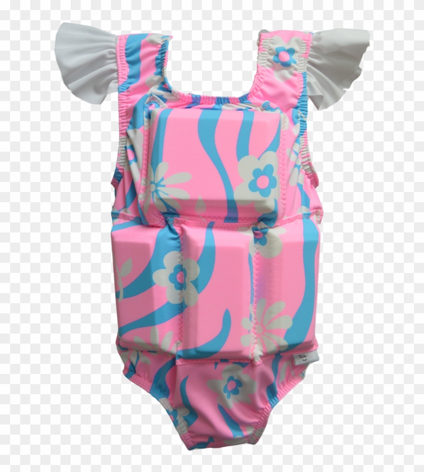 Girl's Flotation Swimsuit - Maillot Clipart #3817308