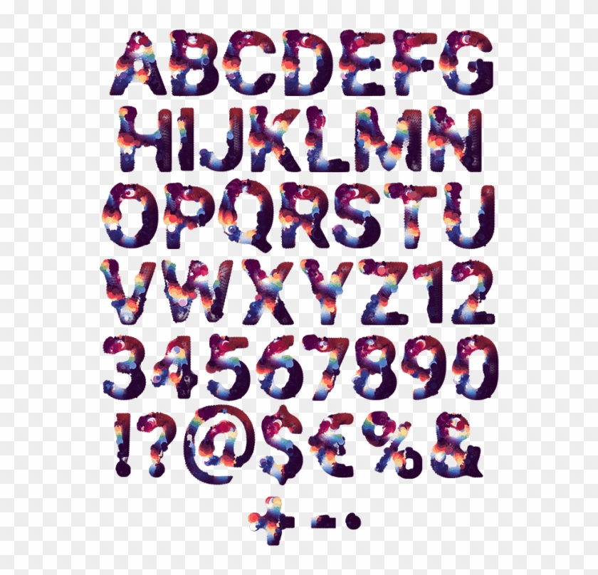 Cosmic Bubble Font Clipart