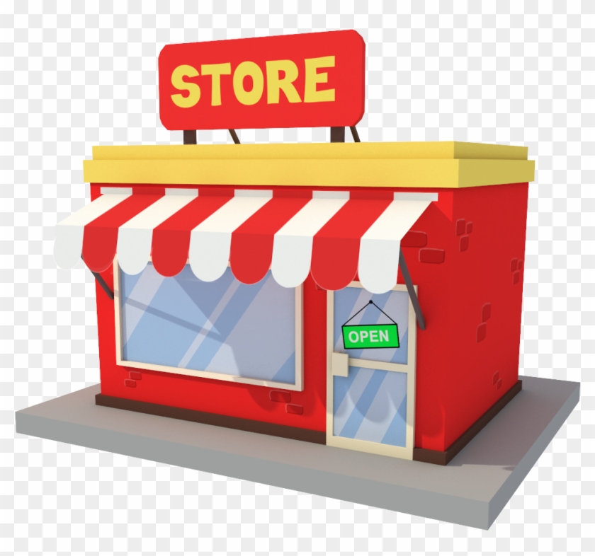 Store Cartoon Low Poly - Low Poly Store 3d Clipart