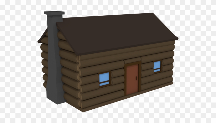 A Nice Little Low Poly - Low Poly Log Cabin Clipart #3817745