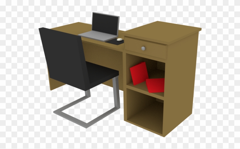 Low Poly - Computer Desk Clipart