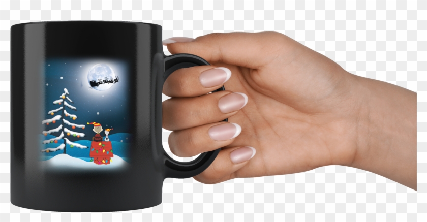 Charlie Brown And Snoopy Christmas Night Light Mug - Christmas Clipart