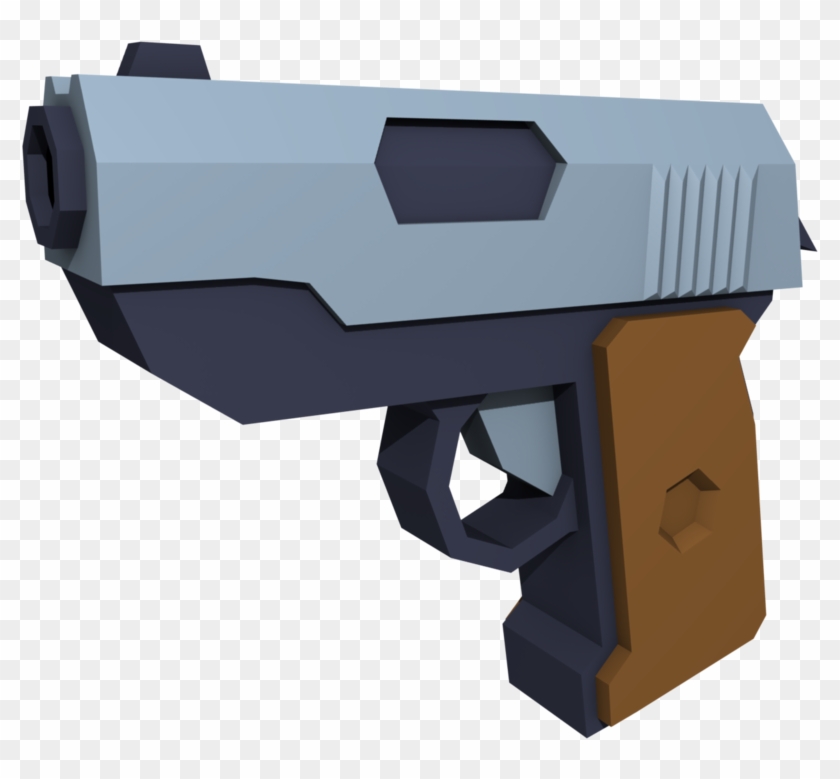 Low Poly Pistol - Low Poly Pistol Model Clipart